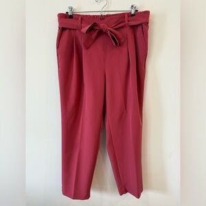 LOFT Outlet High Rise Tapered Leg Ankle Pants Raspberry Pink Size L